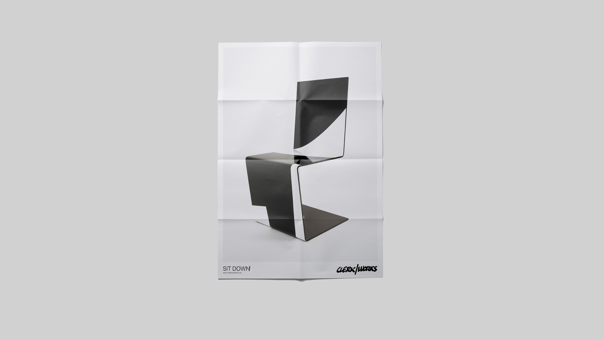 Affiche Sit Down — chaise noire